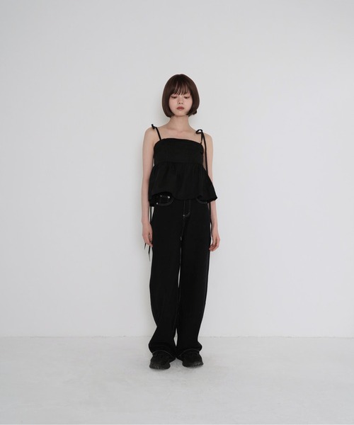 Uenui（ウニュイ）の「【 cunii 】 ワイド レッグ リボン ジーンズ（デニムパンツ・レディース・パープル/ピンク/ブルー・FREE）」の19枚目の写真