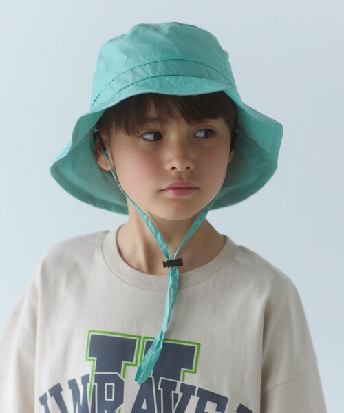 green label relaxing（グリーンレーベルリラクシング）の「機能性ハット タレツキ / キッズ - UVカット・撥水 -（ハット・キッズ・ライラック/ブラック/ベージュ/ライム・54-56）」の3枚目の写真