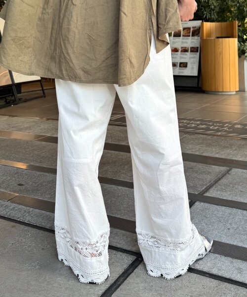 CIAOPANIC TYPY(チャオパニックティピー)の「切替レースワイドパンツ(その他パンツ・レディース・ホワイト/ブラック/ブラウン/カーキ・SMALL/MEDIUM)」の8枚目の写真