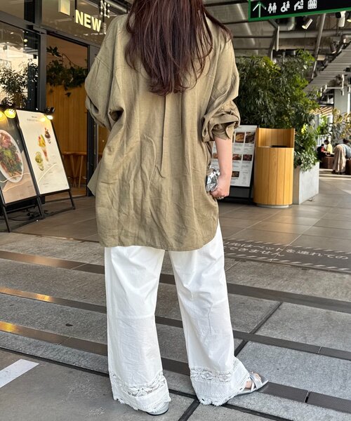 CIAOPANIC TYPY(チャオパニックティピー)の「切替レースワイドパンツ(その他パンツ・レディース・ホワイト/ブラック/ブラウン/カーキ・SMALL/MEDIUM)」の10枚目の写真