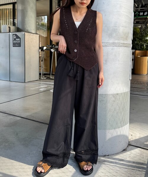 CIAOPANIC TYPY(チャオパニックティピー)の「切替レースワイドパンツ(その他パンツ・レディース・ホワイト/ブラック/ブラウン/カーキ・SMALL/MEDIUM)」の18枚目の写真