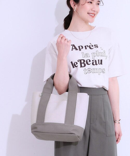 SHOO・LA・RUE(シューラルー)の「【2WAY】キャンバストートバッグ(トートバッグ・レディース・グレー/ブラック/アイボリー系4・00)」の9枚目の写真