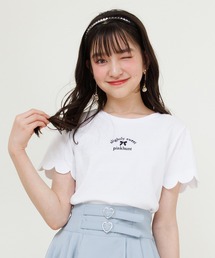 PINKHUNT（ピンクハント）の「PINKHUNT ピンクハント スカラップ袖 リボン付きTシャツ 0697K（Tシャツ/カットソー・キッズ）」