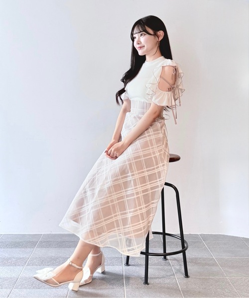 ヤマダヤ　FENNEL バックリボンバイカラードッキングワンピース（cream) バイカラーインパンツワンピース - FENNEL - FENNEL｜YAMADAYA STORE