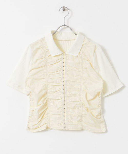 KBF / ケービーエフ フロントホックシャーリングRIBトップス KBF｜フロントホックシャーリングRIBトップス | Rakuten Fashion
