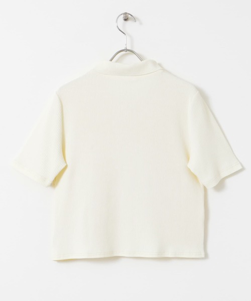 セール】フロントホックシャーリングRIBトップス（Tシャツ