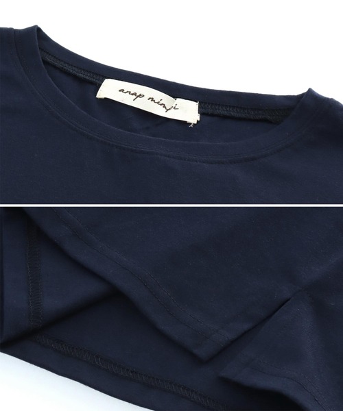 anap mimpi(アナップミンピ)の「バック ハイビスカス プリント オーバーサイズ Tシャツ(Tシャツ/カットソー・レディース・ラベンダー/オフホワイト/ネイビー・FREE)」の10枚目の写真