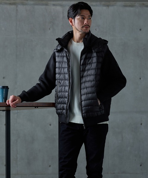 HALEINE（アレンヌ）の「[HALEINE]ダウンジャケット メンズ フード付き（ダウンジャケット/コート・メンズ・ブラック/ネイビー・M/L/LL）」の3枚目の写真