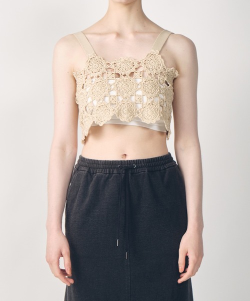 LE CIEL BLEU（ルシェルブルー）の「ハンドクロシェットフローラルモチーフベスト / Hand-Crocheted Floral Motif Vest（ニット/セーター・レディース・ベージュ/オフホワイト・36）」の14枚目の写真