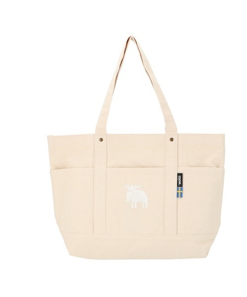 moz（モズ）の「moz 帆布 トートバッグ Lサイズ（トートバッグ・レディース・カーキオリーブ/ネイビー/ホワイト系その他2/ナチュラル/ブラック/グレー・FREE）」の4枚目の写真