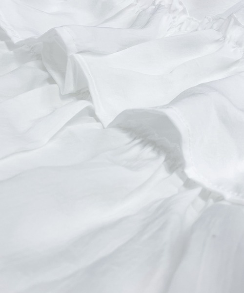 DAY CLOSET（デイ クローゼット）の「【ロング丈/裏地付き/軽いのにボリューミー】ドレッシーティアードフリルスカート レディース（スカート・レディース・ブラック/ホワイト・FREE）」の8枚目の写真