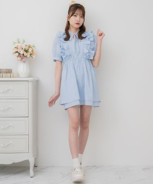 ふるさと納税 服 女 大阪府 豊中市  11号 フリル衿リバーレースプリーツジャケット ピンク 11号 セール】レースフリルチュニックOP（ワンピース）｜ems excite
