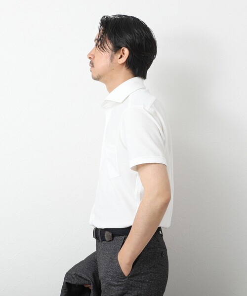 NOLLEY’S（ノーリーズ）の「《ビジカジ対応》【Vertical】吸水速乾 ストレッチ サッカージャージWD SS 25SS（ビジネスシャツ・メンズ・ホワイト/ブルー/ネイビー・S/M/L/XL）」の7枚目の写真