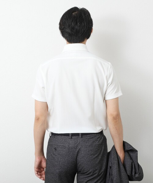 NOLLEY’S（ノーリーズ）の「《ビジカジ対応》【Vertical】吸水速乾 ストレッチ サッカージャージWD SS 25SS（ビジネスシャツ・メンズ・ホワイト/ブルー/ネイビー・S/M/L/XL）」の8枚目の写真