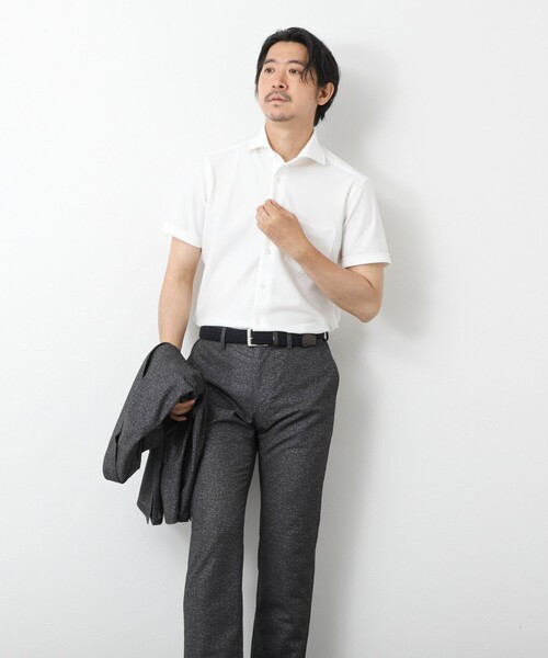 NOLLEY’S（ノーリーズ）の「《ビジカジ対応》【Vertical】吸水速乾 ストレッチ サッカージャージWD SS 25SS（ビジネスシャツ・メンズ・ホワイト/ブルー/ネイビー・S/M/L/XL）」の9枚目の写真