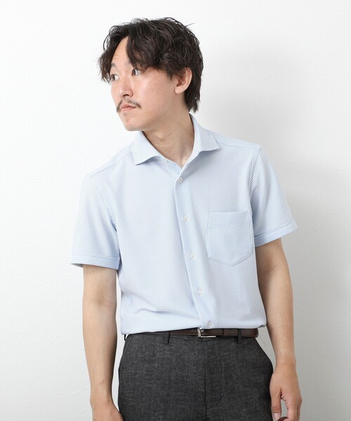 NOLLEY’S（ノーリーズ）の「《ビジカジ対応》【Vertical】吸水速乾 ストレッチ サッカージャージWD SS 25SS（ビジネスシャツ・メンズ・ホワイト/ブルー/ネイビー・S/M/L/XL）」の13枚目の写真