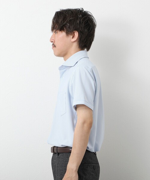 NOLLEY’S（ノーリーズ）の「《ビジカジ対応》【Vertical】吸水速乾 ストレッチ サッカージャージWD SS 25SS（ビジネスシャツ・メンズ・ホワイト/ブルー/ネイビー・S/M/L/XL）」の14枚目の写真