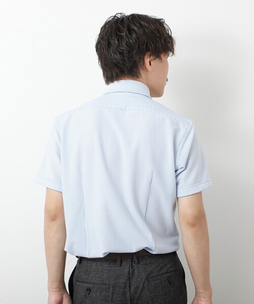 NOLLEY’S（ノーリーズ）の「《ビジカジ対応》【Vertical】吸水速乾 ストレッチ サッカージャージWD SS 25SS（ビジネスシャツ・メンズ・ホワイト/ブルー/ネイビー・S/M/L/XL）」の15枚目の写真