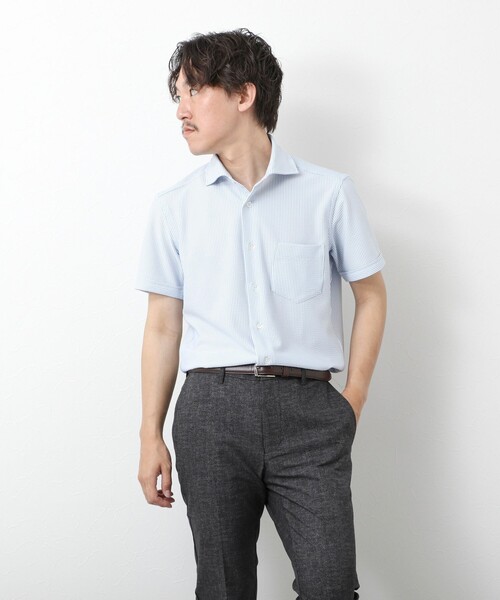 NOLLEY’S（ノーリーズ）の「《ビジカジ対応》【Vertical】吸水速乾 ストレッチ サッカージャージWD SS 25SS（ビジネスシャツ・メンズ・ホワイト/ブルー/ネイビー・S/M/L/XL）」の16枚目の写真