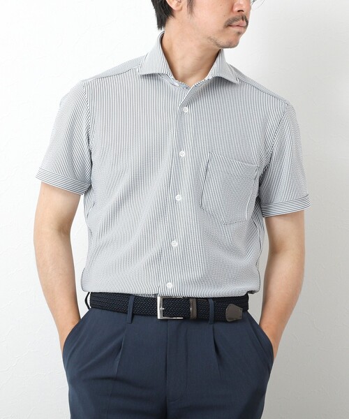 NOLLEY’S（ノーリーズ）の「《ビジカジ対応》【Vertical】吸水速乾 ストレッチ サッカージャージWD SS 25SS（ビジネスシャツ・メンズ・ホワイト/ブルー/ネイビー・S/M/L/XL）」の19枚目の写真