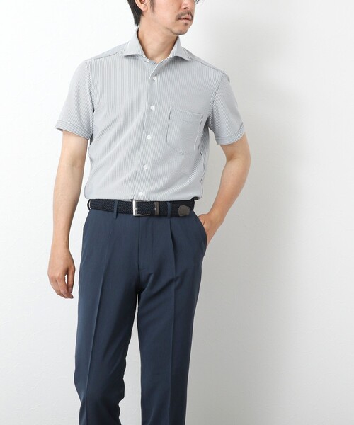 NOLLEY’S（ノーリーズ）の「《ビジカジ対応》【Vertical】吸水速乾 ストレッチ サッカージャージWD SS 25SS（ビジネスシャツ・メンズ・ホワイト/ブルー/ネイビー・S/M/L/XL）」の20枚目の写真