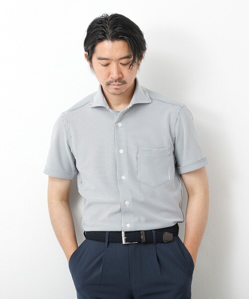 NOLLEY’S（ノーリーズ）の「《ビジカジ対応》【Vertical】吸水速乾 ストレッチ サッカージャージWD SS 25SS（ビジネスシャツ・メンズ・ホワイト/ブルー/ネイビー・S/M/L/XL）」の21枚目の写真