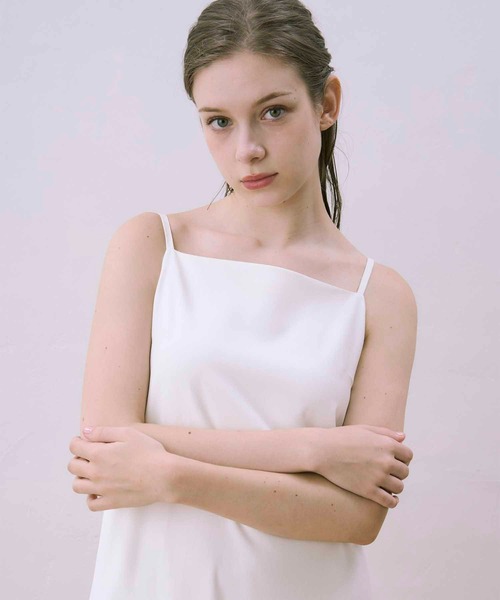 ワンピース Luan STRIPED PETAL CAMISOLE OP (brown) Luan ワンピース 「Luan」STRIPED PETAL CAMISOLE OP/ストライプ