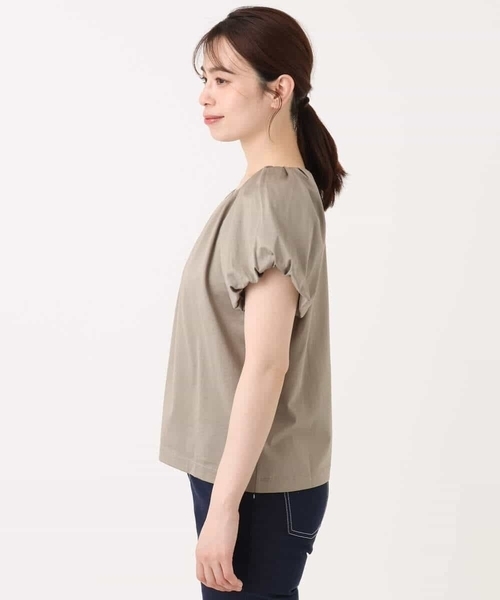 OFUON le MK(オフオンルエムケー)の「バルーンスリーブカットソー/接触冷感/洗える(Tシャツ/カットソー・レディース・イエロー/カーキブラウン/ホワイト・38/36)」の15枚目の写真