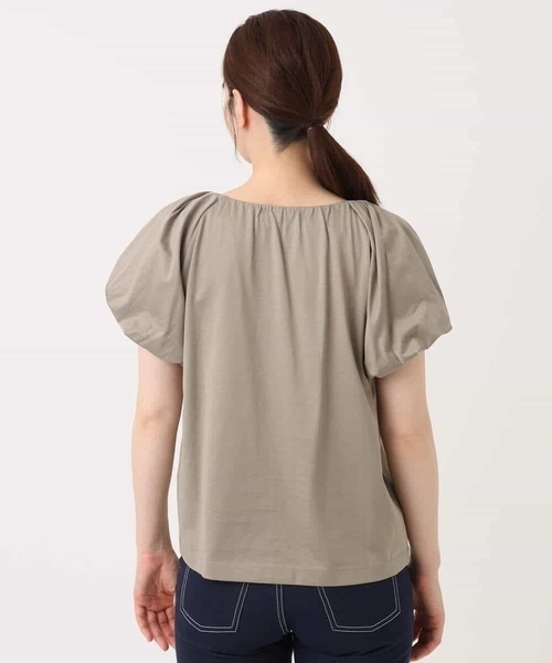OFUON le MK(オフオンルエムケー)の「バルーンスリーブカットソー/接触冷感/洗える(Tシャツ/カットソー・レディース・イエロー/カーキブラウン/ホワイト・38/36)」の16枚目の写真