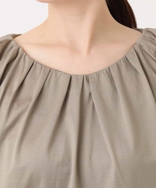 OFUON le MK(オフオンルエムケー)の「バルーンスリーブカットソー/接触冷感/洗える(Tシャツ/カットソー・レディース・イエロー/カーキブラウン/ホワイト・38/36)」の17枚目の写真