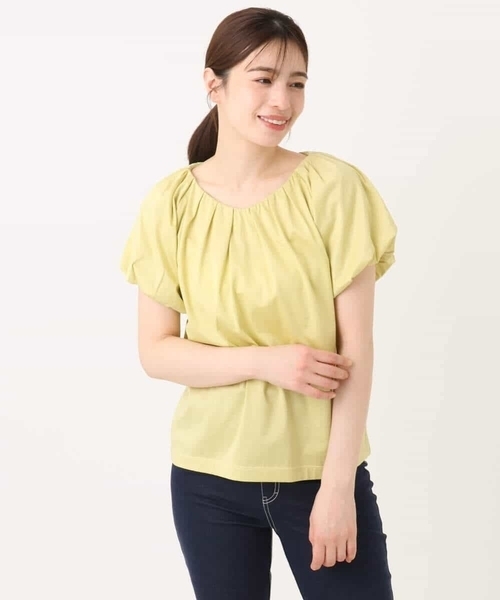OFUON le MK(オフオンルエムケー)の「バルーンスリーブカットソー/接触冷感/洗える(Tシャツ/カットソー・レディース・イエロー/カーキブラウン/ホワイト・38/36)」の21枚目の写真