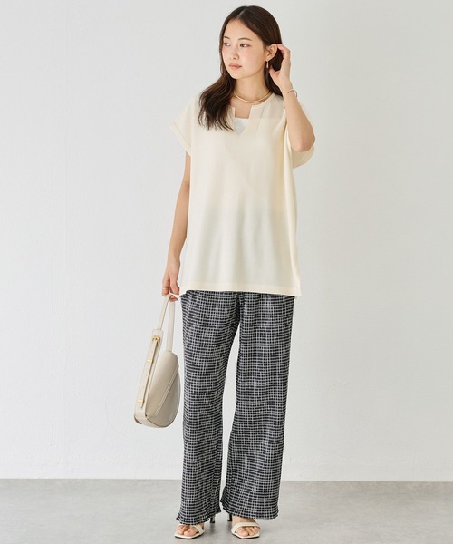 LAVEANGE(ラビアンジェ)の「【洗える】楊柳チェックパンツ(その他パンツ・レディース・オフホワイト/ブラック・LL/3L/4L/5L/M)」の19枚目の写真