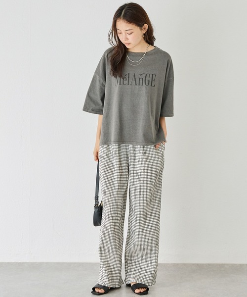 LAVEANGE(ラビアンジェ)の「【洗える】楊柳チェックパンツ(その他パンツ・レディース・オフホワイト/ブラック・LL/3L/4L/5L/M)」の8枚目の写真