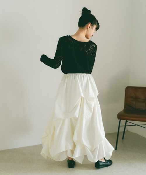VANNIE U(ヴァニーユー)の「コード刺繍レーストップス(Tシャツ/カットソー・レディース・ブラック/アイボリー・FREE)」の10枚目の写真