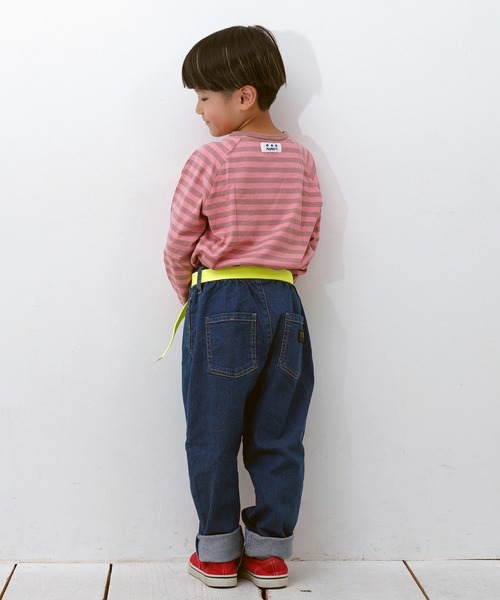 MARKEY'S(マーキーズ)の「先染めボーダーカットソー(Tシャツ/カットソー・キッズ・ライム/ブラック系その他/ピンク系その他/ブルー系その他/ベージュ系その他/パープル系その他・100/95/90/80/120/110/150/140/130)」の7枚目の写真