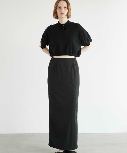 セール】【LA PEAU DE GEM】beltless nylon skirt/ベルトレス