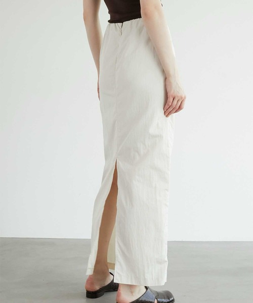 セール】【LA PEAU DE GEM】beltless nylon skirt/ベルトレス