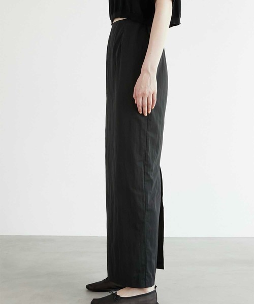 セール】【LA PEAU DE GEM】beltless nylon skirt/ベルトレス