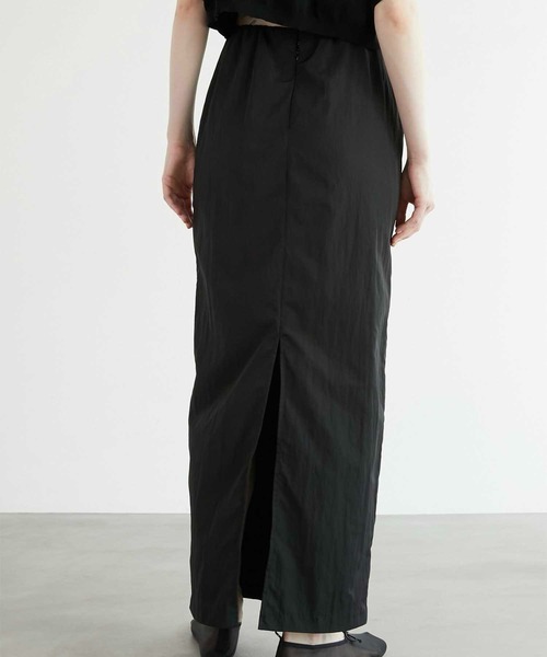 セール】【LA PEAU DE GEM】beltless nylon skirt/ベルトレス