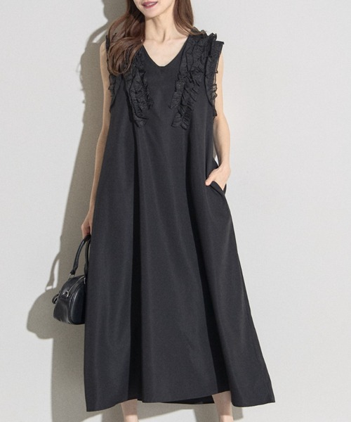 ZOZO限定】バックリボンフリルノースリーブワンピース（ワンピース