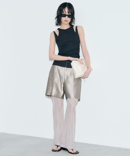 THINGS THAT MATTER（シングス ザット マター）の「METAL BUTCHER SHEER LAYERED PANTS / メタルブッチャーシアーレイヤードパンツ（その他パンツ・レディース・ブラック/ベージュ・1/2）」の15枚目の写真