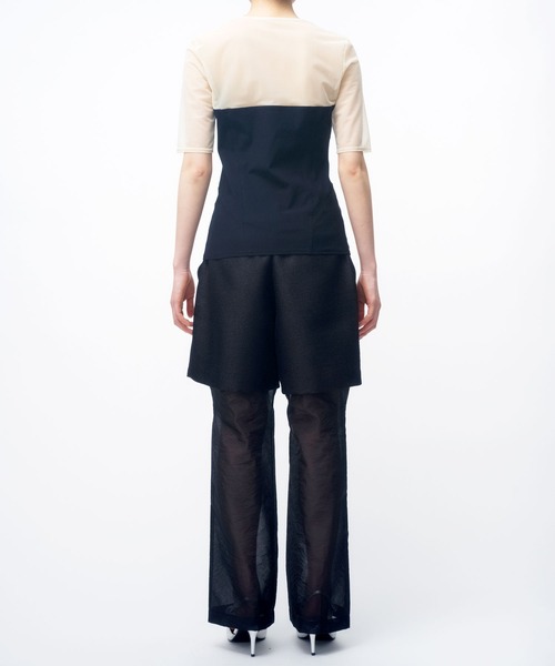 THINGS THAT MATTER（シングス ザット マター）の「METAL BUTCHER SHEER LAYERED PANTS / メタルブッチャーシアーレイヤードパンツ（その他パンツ・レディース・ブラック/ベージュ・1/2）」の7枚目の写真