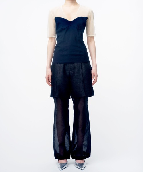 THINGS THAT MATTER（シングス ザット マター）の「METAL BUTCHER SHEER LAYERED PANTS / メタルブッチャーシアーレイヤードパンツ（その他パンツ・レディース・ブラック/ベージュ・1/2）」の5枚目の写真