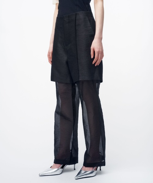 THINGS THAT MATTER（シングス ザット マター）の「METAL BUTCHER SHEER LAYERED PANTS / メタルブッチャーシアーレイヤードパンツ（その他パンツ・レディース・ブラック/ベージュ・1/2）」の8枚目の写真