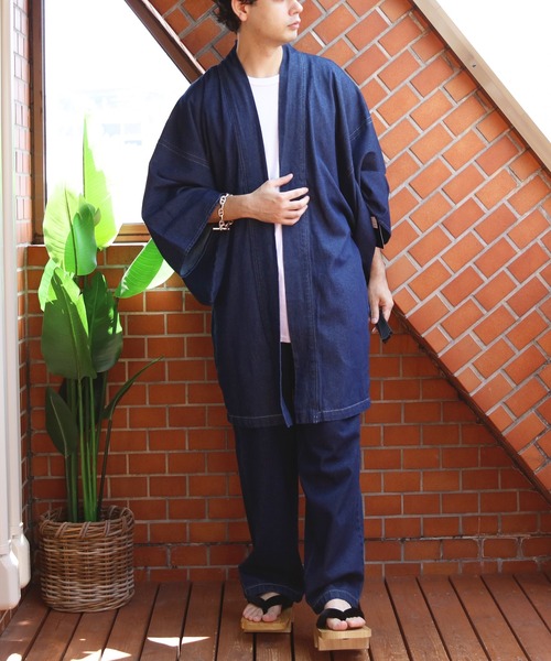 ８(eight)（エイト）の「デニム羽織（浴衣・メンズ・インディゴブルー・LARGE/X-LARGE/XX-LARGE/SMALL/MEDIUM）」の7枚目の写真