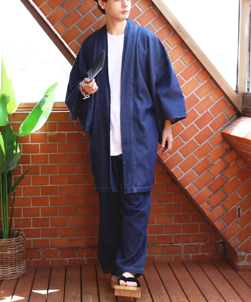 ８(eight)（エイト）の「デニム羽織（浴衣・メンズ・インディゴブルー・LARGE/X-LARGE/XX-LARGE/SMALL/MEDIUM）」の9枚目の写真