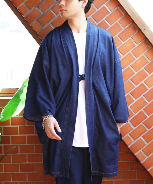 ８(eight)（エイト）の「デニム羽織（浴衣・メンズ・インディゴブルー・LARGE/X-LARGE/XX-LARGE/SMALL/MEDIUM）」の3枚目の写真