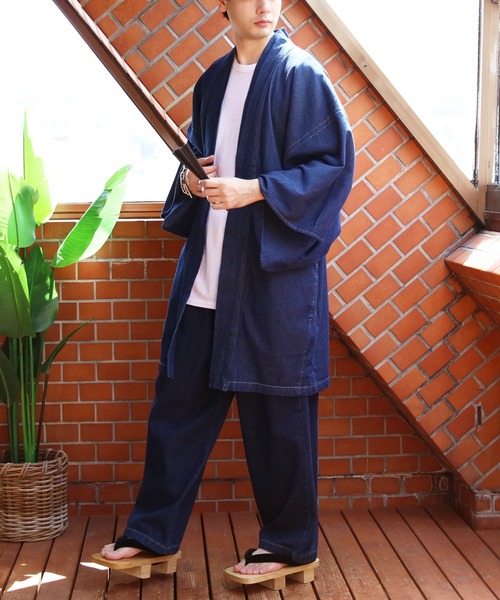 ８(eight)（エイト）の「デニム羽織（浴衣・メンズ・インディゴブルー・LARGE/X-LARGE/XX-LARGE/SMALL/MEDIUM）」の6枚目の写真