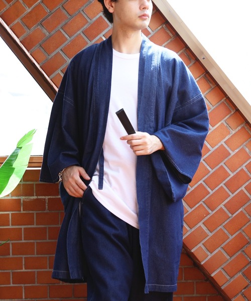 ８(eight)（エイト）の「デニム羽織（浴衣・メンズ・インディゴブルー・LARGE/X-LARGE/XX-LARGE/SMALL/MEDIUM）」の2枚目の写真