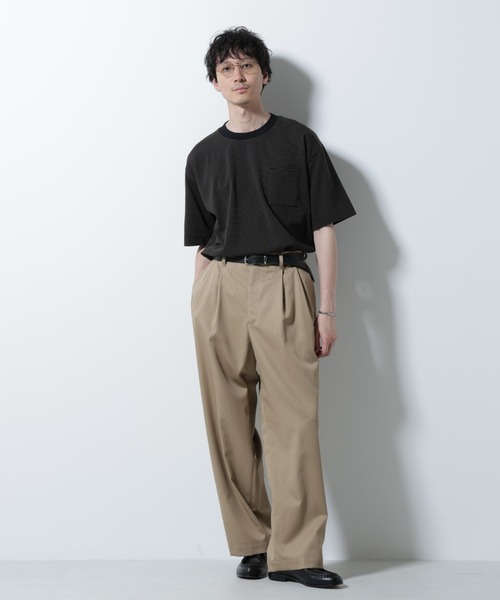 NANO universe(ナノユニバース)の「20シルケットボーダーTシャツ 半袖(Tシャツ/カットソー・メンズ・ブラック/ホワイト/ネイビー・L/M)」の7枚目の写真